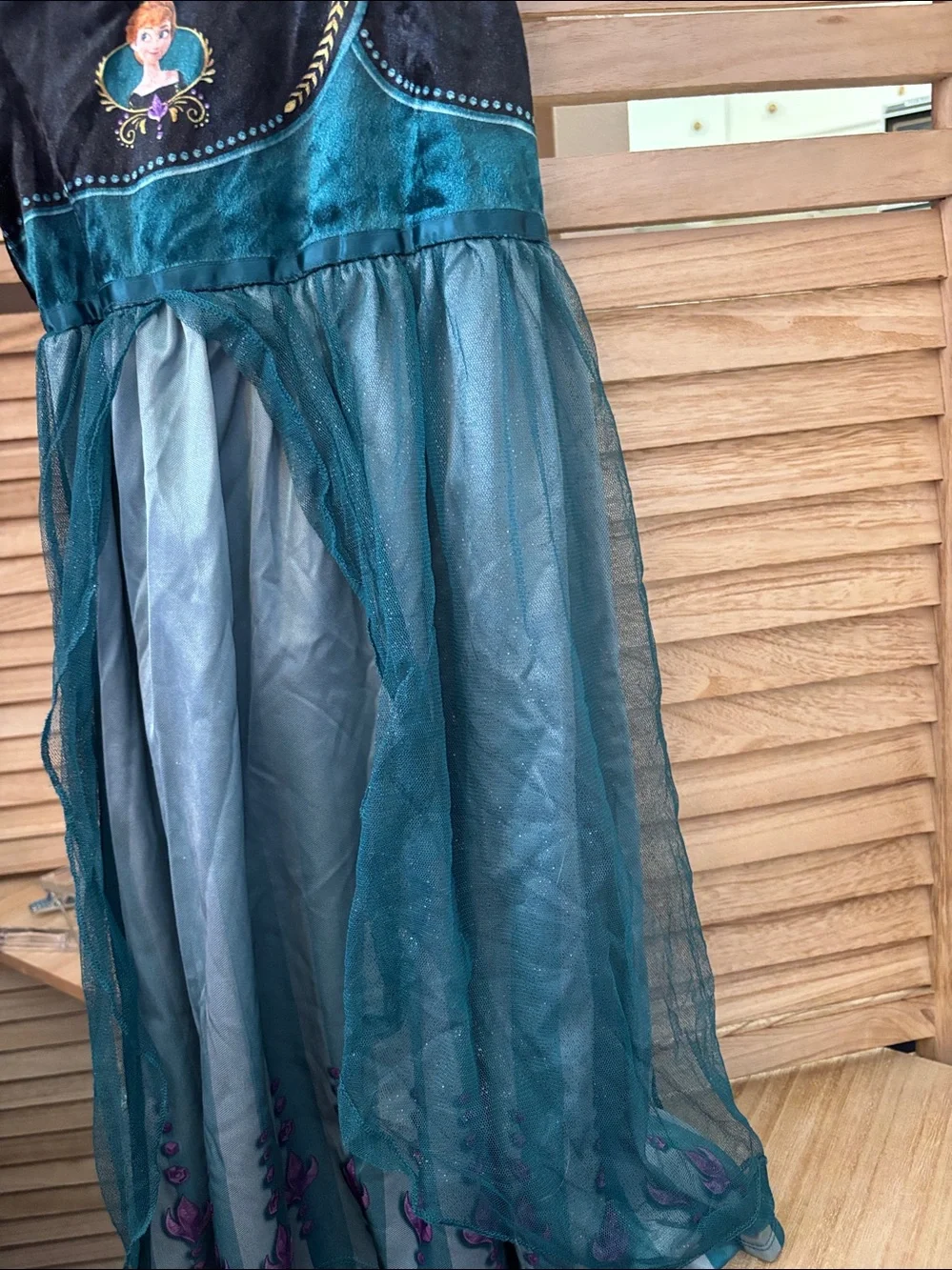 Disney Anna Teal & Black Girls' Costume Dress 5T